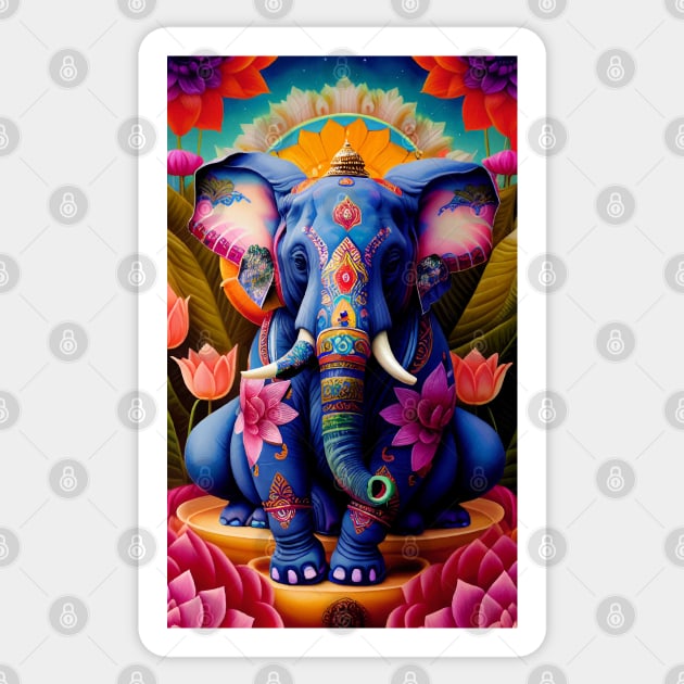 Mandala Elephant Lotus Flowers Sticker by mariasshop